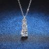 Sansheng Stone Light Luxury Necklace Female Pendant Inlaid with Synthetic Zircon Advanced Sense Personality Fairy Wind Clavicle Chain Item Jewelry