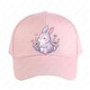 Cute Pastel Bunny Illustration with Flowers Kawaii Spring Rabbit Art Cap Summer Women Unisex Peaked Hat Adult