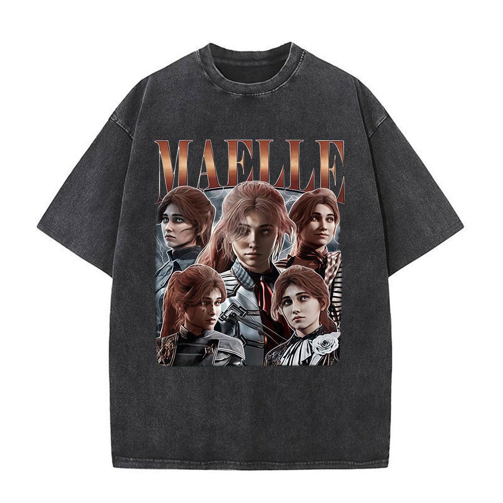 Esquie Game Clair Obscur Expedition  Washed T Shirts Men Women Clothing Fashion Retro Oversized ONeck Short Sleeve Tshirts