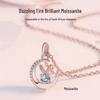 S925 Sterling Silver Moissanite Moonlight Jade Rabbit Necklace - Sweet Clavicle Chain Qixi Gift for Women