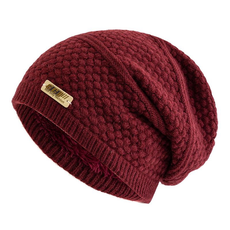Nové unisex zimní čepice Móda Slouchy čepice čepice Fleecová podšívka Teplé pletené čepice Muži Ženy Lyžařské Sportovní čepice čepice