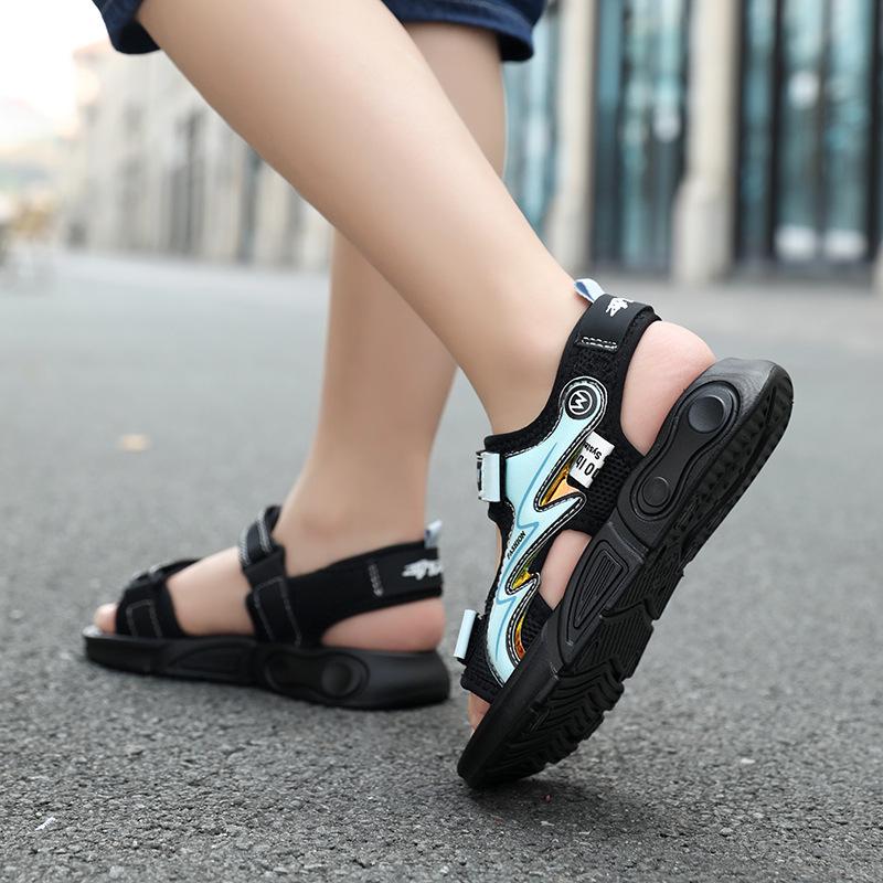 2025 summer new children's sandals soft sole medium and large children's shock-absorbing beach shoes trendy sandals boys' sandals air cushion shoes