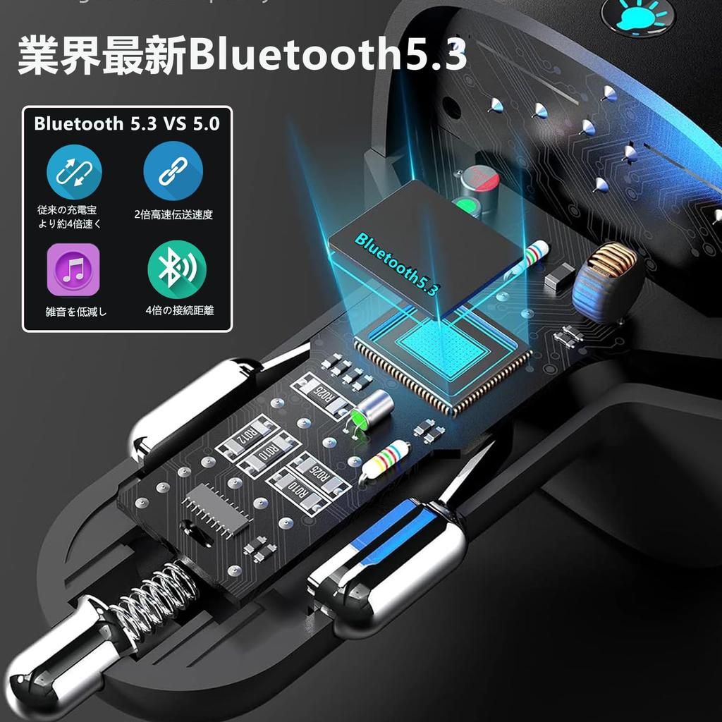 2024 FM Transmitter, Car Charger, Bluetooth, USB Rapid Charging, Bluetooth/U-Disk Support, 2 Music Playback