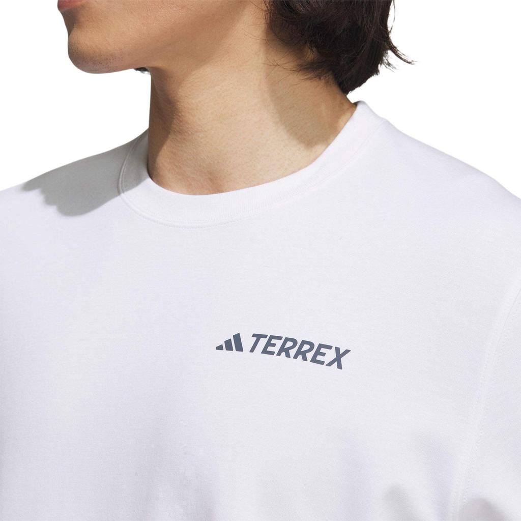 Adidas Letter Logo Print Round Neck Long Sleeve T-Shirt Men Tops White IT8845