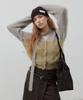 BRILLEMONTHS Angora V-Neck Tie Cardigan [Gray Olive]