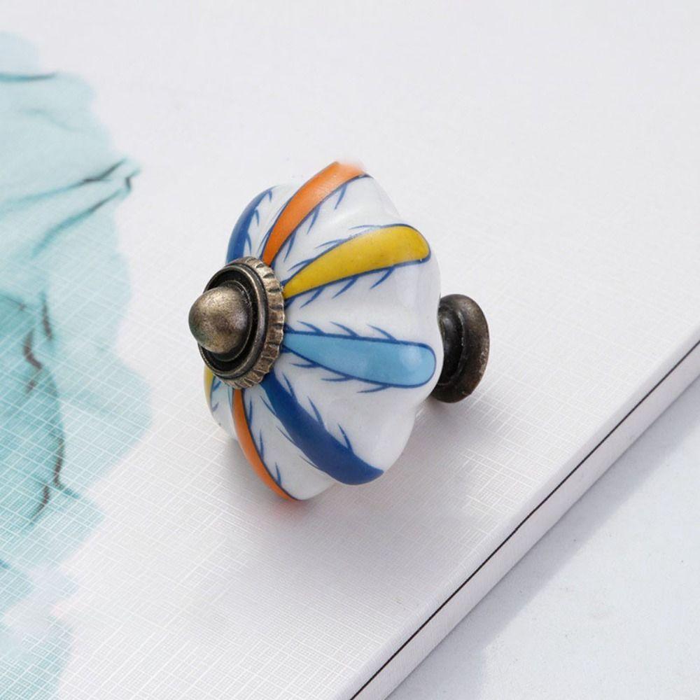 Single Hole Pumpkin Handle Multiple Colors Furniture Knob Durable Vintage Door Handle  Drawer