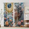 2 Pcs   Filtering Curtains (excluding Rods   Non-movable   Without Batteries) Earth and Sun Goddess for Use In Bedrooms and Living