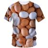 Funny Egg Pattern T-shirts 3D Printing Food Short Sleeve Round Neck Cool Design Men's T-shirts