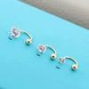 1Pair  Sterling  tragus Piercing Helix Studs Earrings for Women Girls Zircon Hoop Nose Ring Conch Body Piercing Jewelry