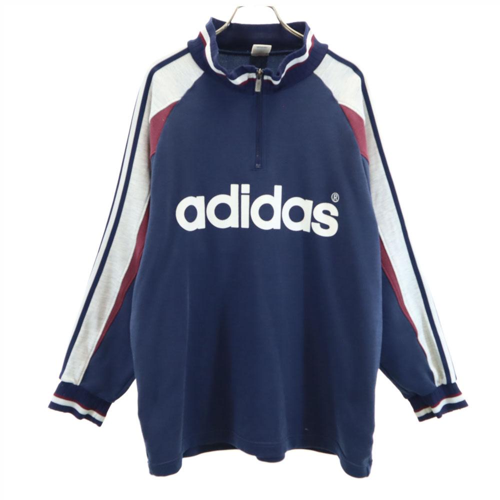 Adidas 80s Made In Japan, Made by Descente, Vintage Long Sleeve Half-zip High-neck Sweatshirt Trainer Men's Used