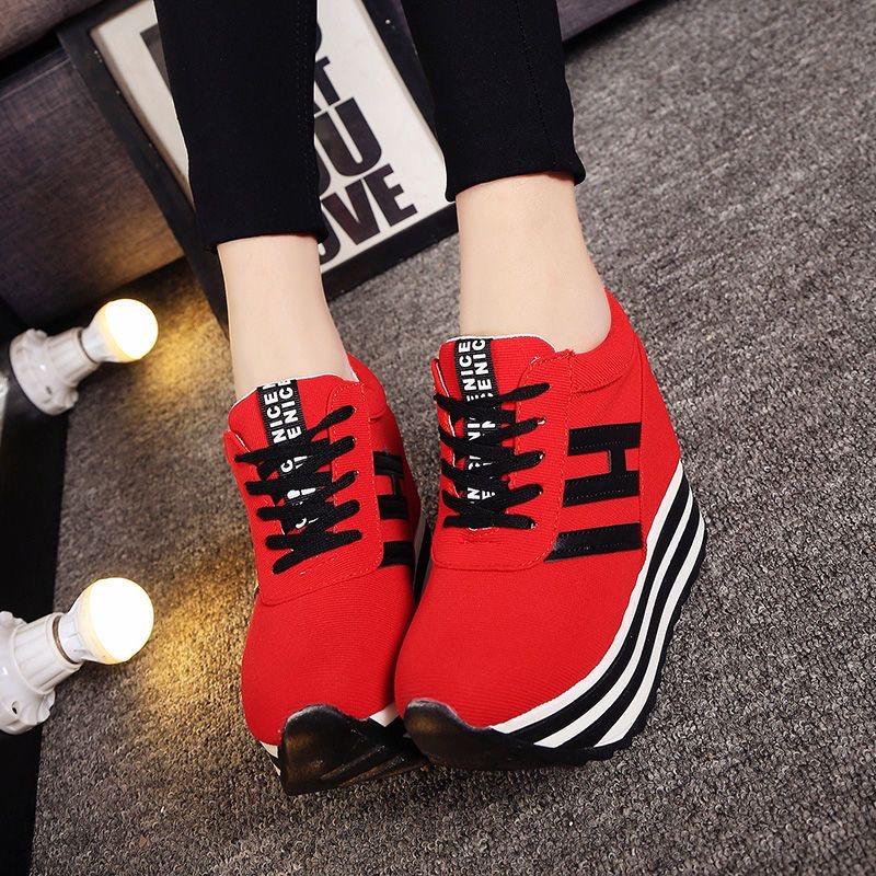 Fashion New Women's Shoes 2025 Spring and Autumn Fashion Thick Soled Sports Single Shoes, Casual Versatile High Top Canvas Shoes