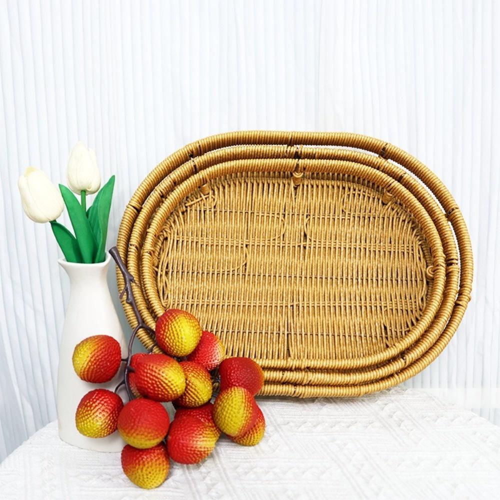 Multipurpose Storage Box Oval Bread Basket Durable Food Storage Basket  Household Storage