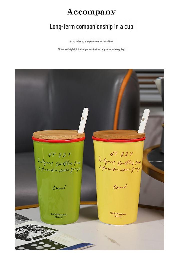Korean-Style Ceramic Handheld Cup: Stylish and Functional for Office, Dorm, or On-the-Go Use