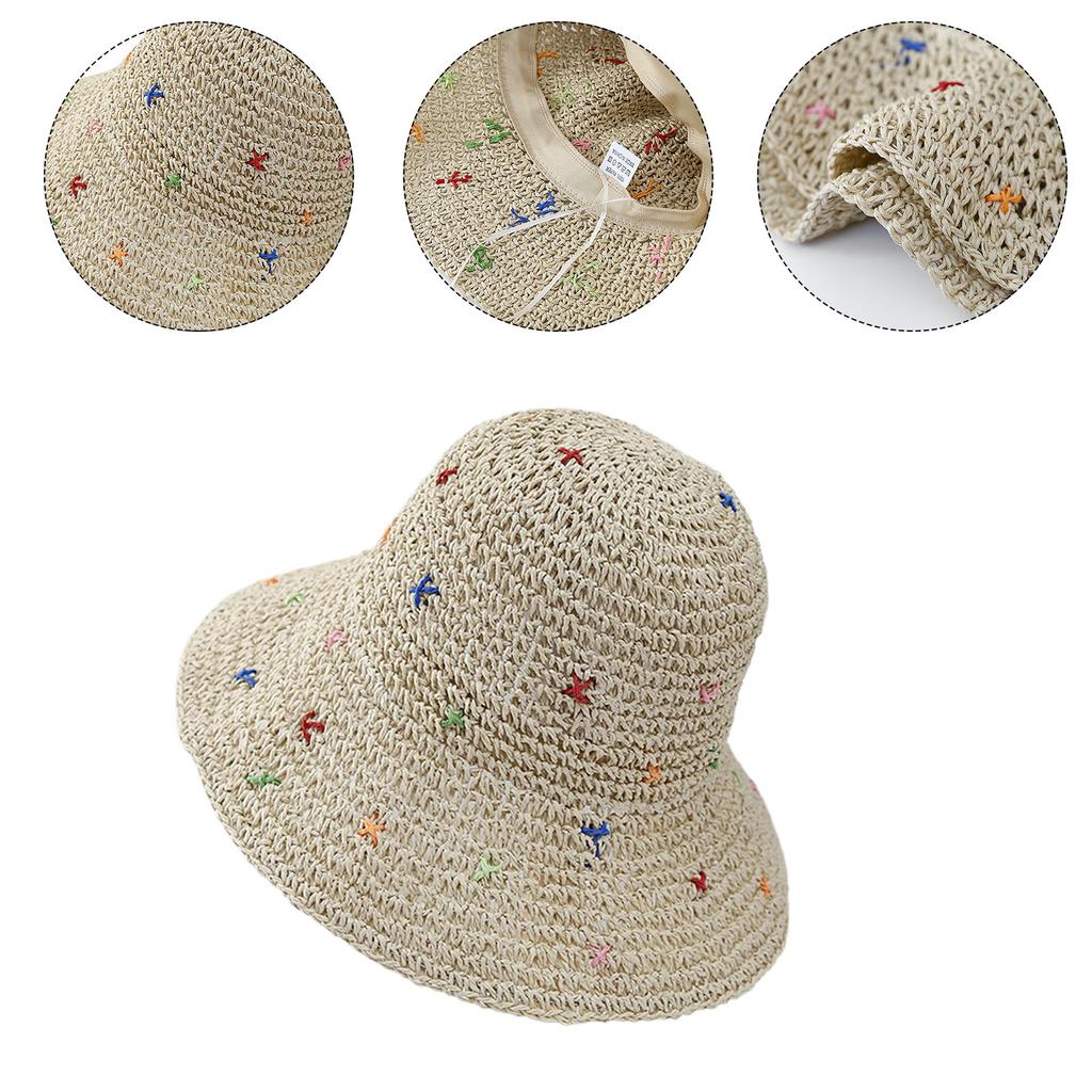 Girls Straw Hat for Beach Getaways Woman Straw Weaving Beach Hat Teens Holiday Spring Camping Breathable Sun Hat