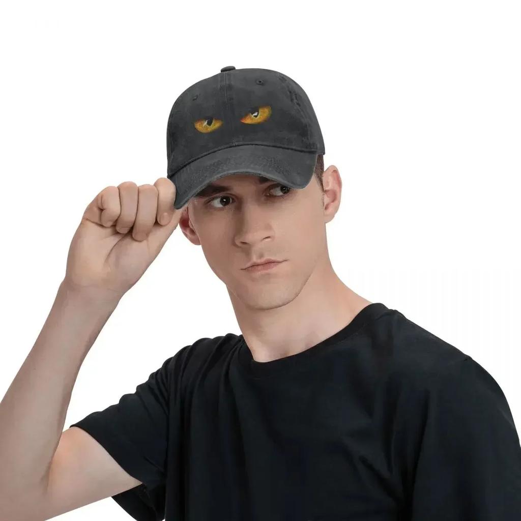 Cat Eyes Halloween Baseball Cap Eyes Streetwear Women Men Trucker Hat Sunshade Hunting Camping Baseball Caps Gift