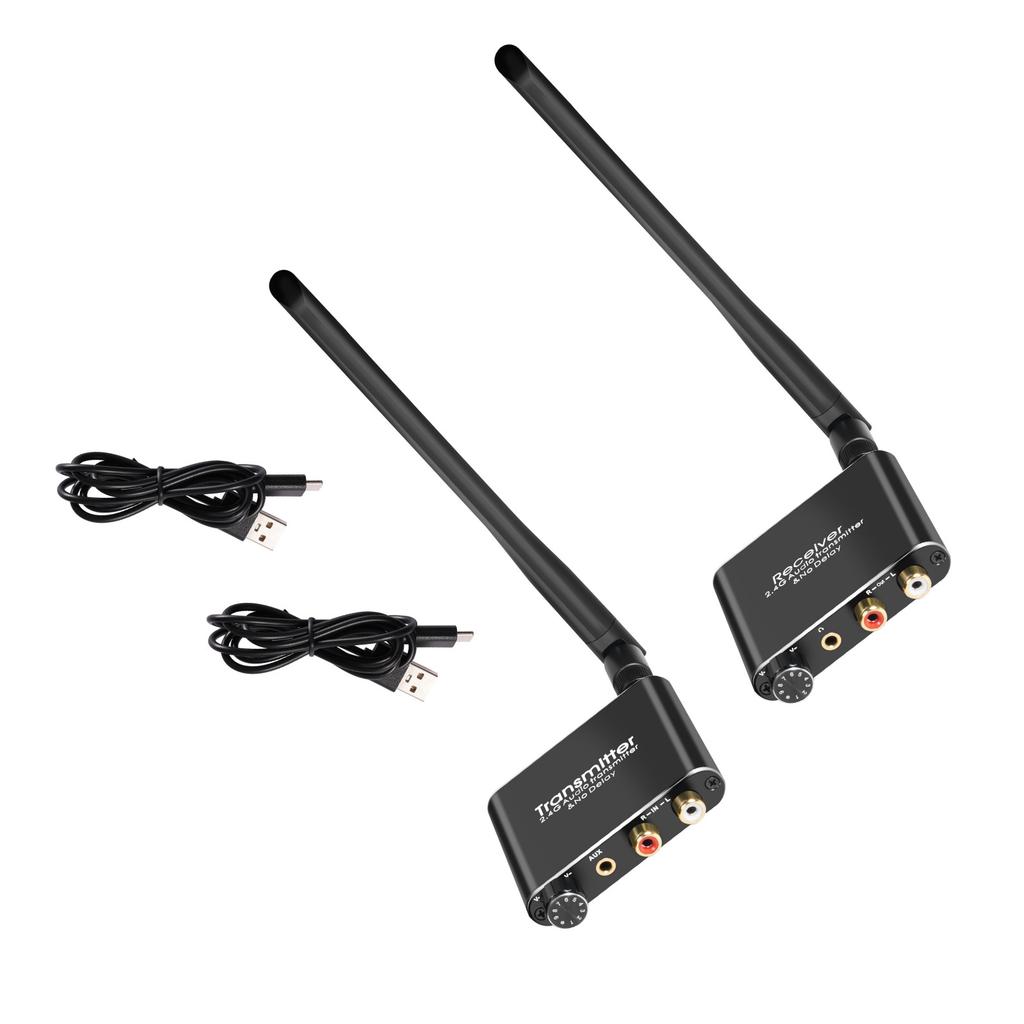 2,4 GHz Kabelloses Sound-Adapter-Sender-Empfänger-Set 50M Distanzen zum Verbinden von Lautsprechern, Verstärkern mit Projektoren