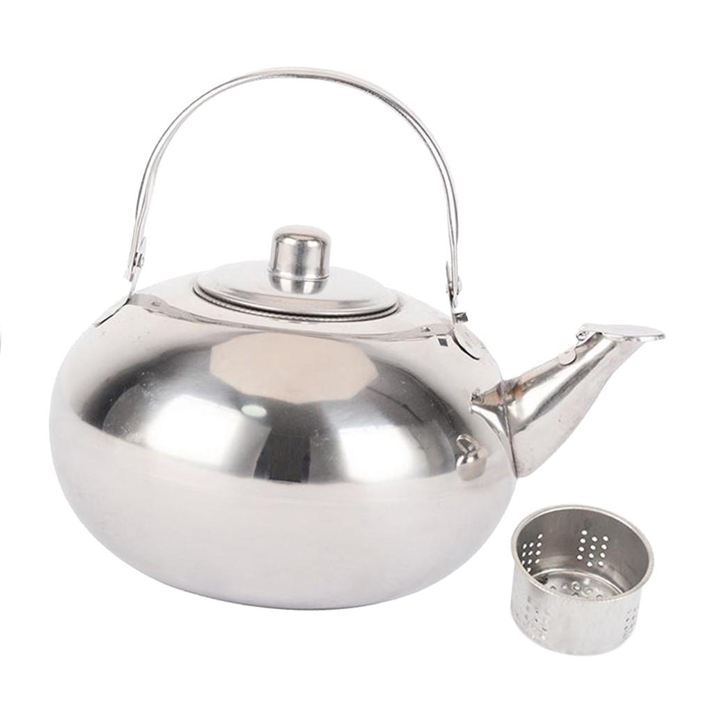 Pot With Tea Strainer Infuser Kitchen Stainless Steel 1.5L 2L