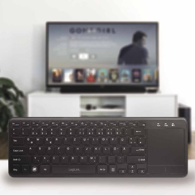 LogiLink 2.4GHz Draadloos Toetsenbord met Touchpad Smart TV Android Box