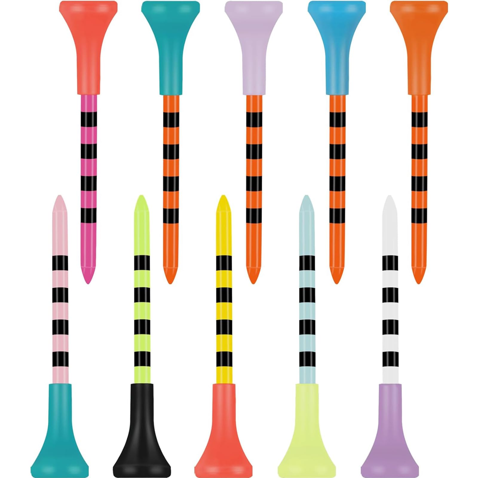 

10 Pieces & Fun) Golf Tee Long Tee 83mm Colorful зелёный