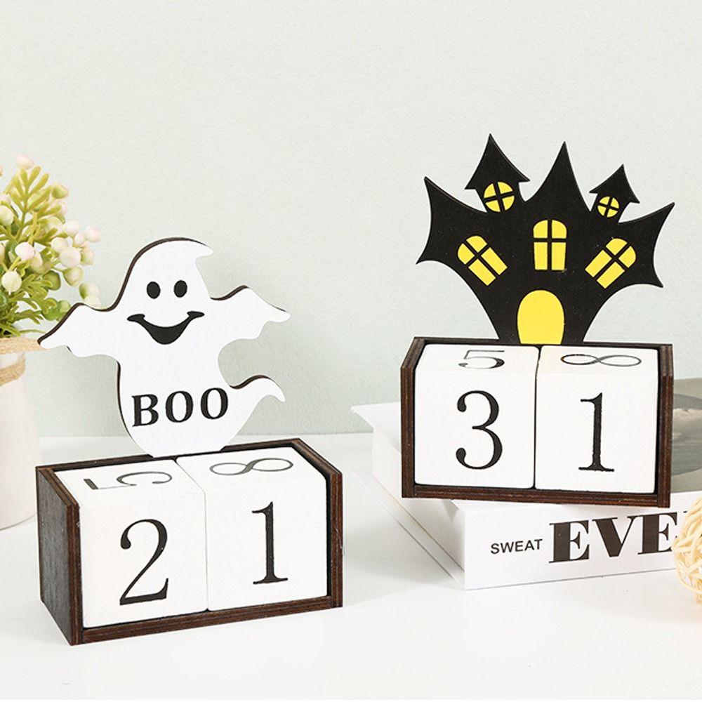 

Festival Halloween Advent Calendar Spooky Wooden Calendar Ornaments Home Festival Decoration