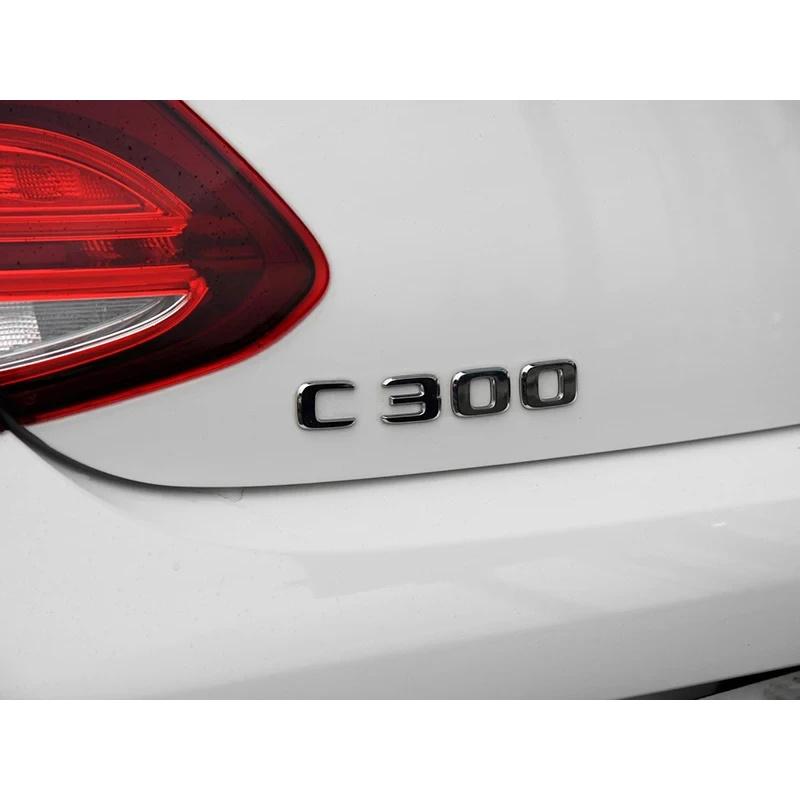 3D ABS Black Car Trunk Letters C300 Logo For Mercedes Benz C300 W205 W204 W203 W206 2022 4MATIC Emblem Stickers Accessories UO4