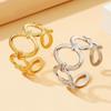 18K Gold Geometric Hollow Stainless Steel Open Ring