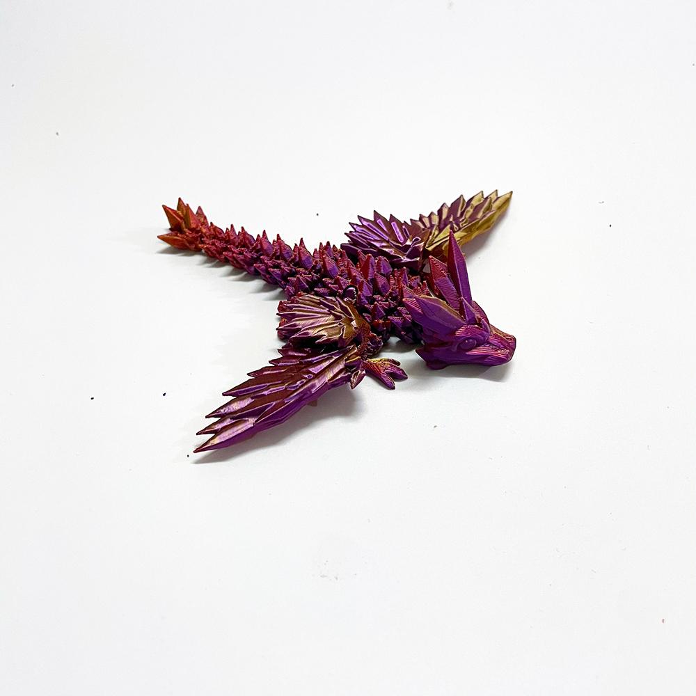 3D Printed Mini Dragon Model Toy - Articulated Poseable Collectible, Multi-Joint Fantasy Desk Decor For Adults & Kids
