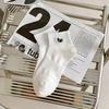 1 Pair Men Cotton Ankle Socks Low-tube No Odor Solid Color Embroidery High Elasticity Anti-slip Sweat-absorption Anti-shrink Sports Four Season Socks