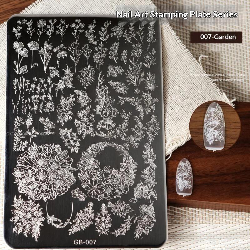 French Lace Flower Butterfly Nail Art Stamping Plate High Definition Pattern DIY Manicure Print Tool for Professional Salon Home Use
