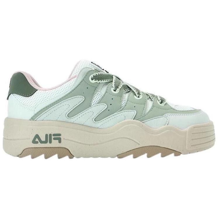 Fila Rosetta Zapatos Coloridos Moda Versátil Absorción de Impactos Zapatillas de Skate de Caña Baja Mujer zapatilla Gris Amarillo Verde F12W331207FML