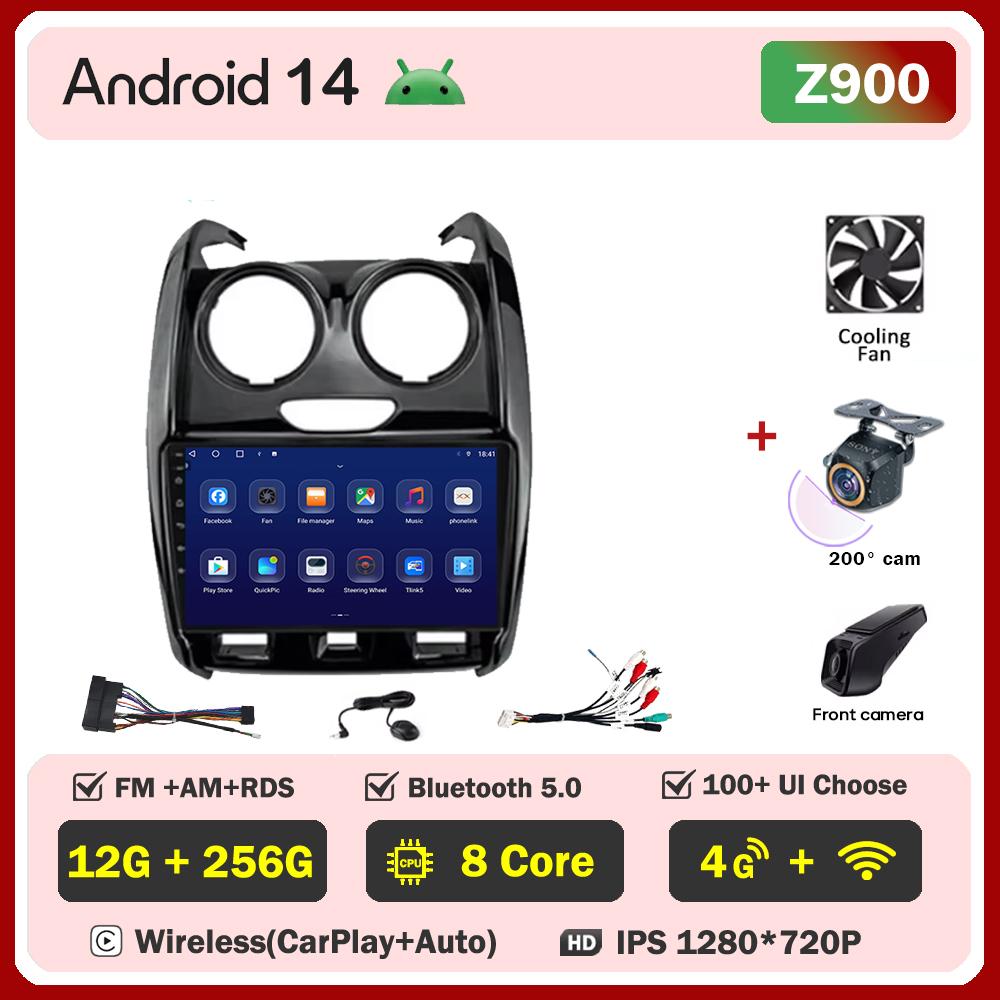 Car Radio For Renault Duster 2015 - 2020 For LADA Largus 2021 Android 14 Multimedia Player GPS Navigation Carplay Android Auto