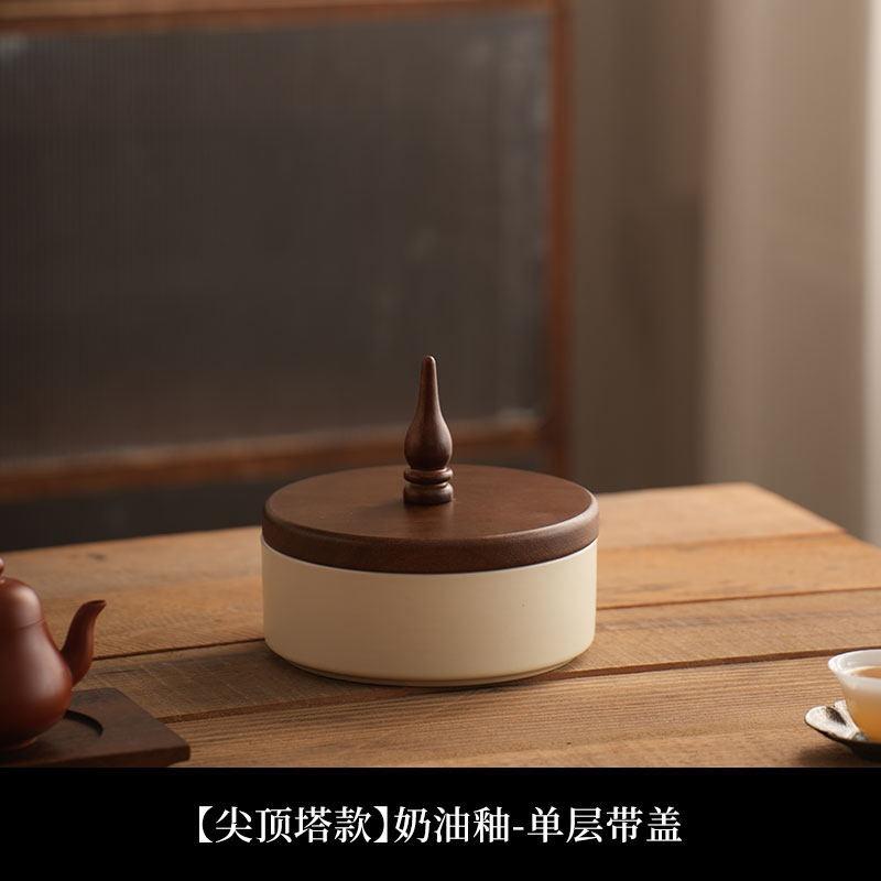 

Wooden Basket Coarse Pottery Fruit Plate Nut Platter Snack Bowl Dried Fruit Tray Multi Layer Storage Box Candy Dish Dim Sum Dish