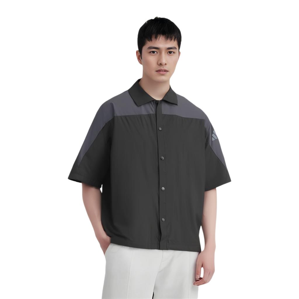 adidas City Escape Maglietta Polo Uomo Leggera Comoda Vestibilità Ampia Camicie Nere JZ8404