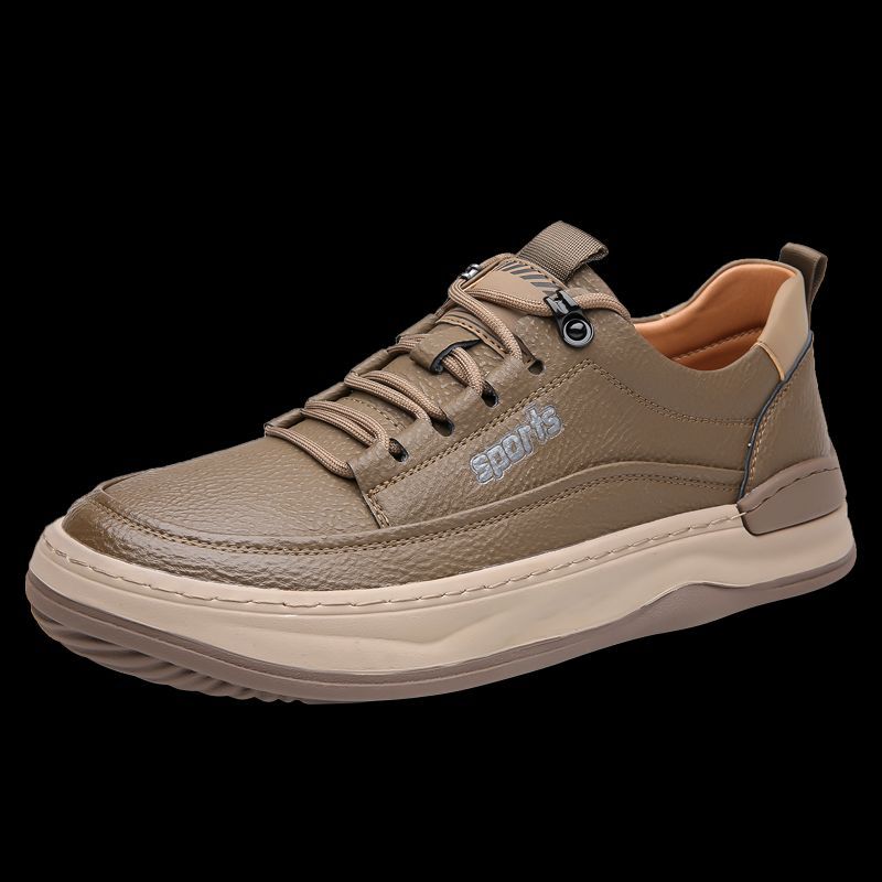 

Осень и зима новая мужская кожаная обувь повседневная кожаная мужская одинарная обувь модный тренд мужские кеды партия 44