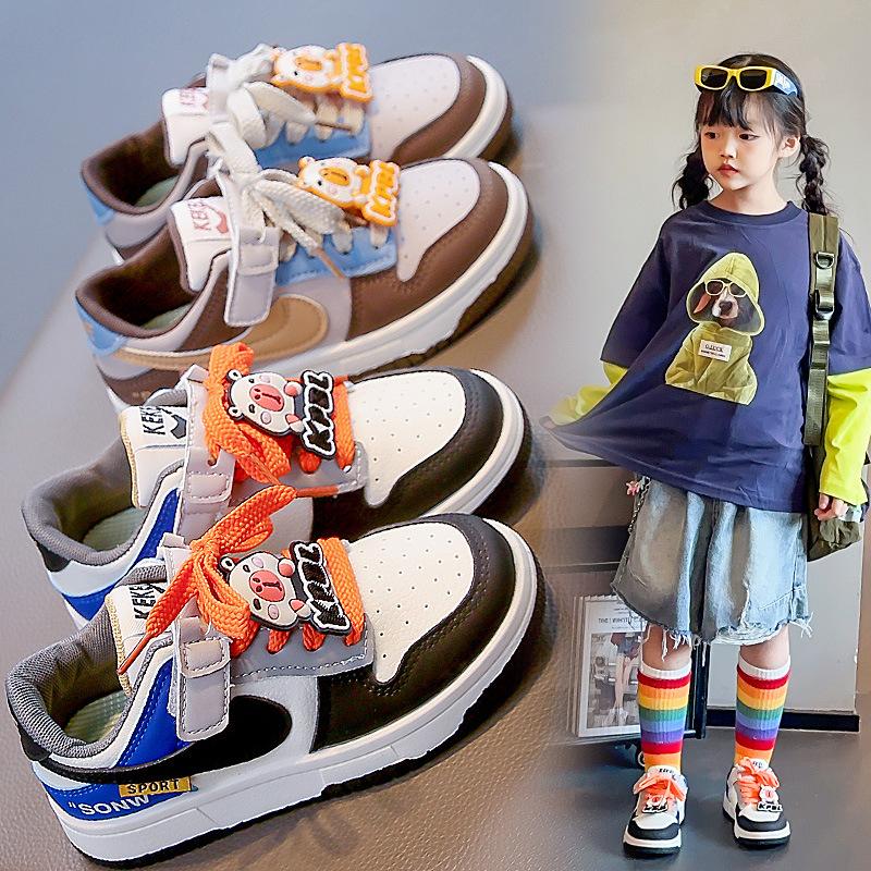 Kapibara Boys Shoes Sneakers 2025 New Autumn Children's Board Shoes Students Breathable Leisure Middle and Old Children
