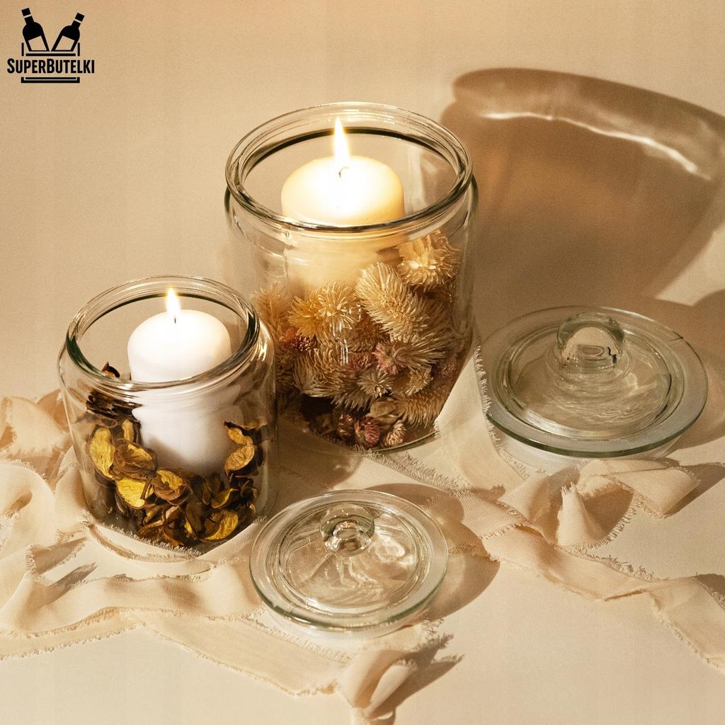 Set - 2x Glass Jar 2 L with Glass Lid