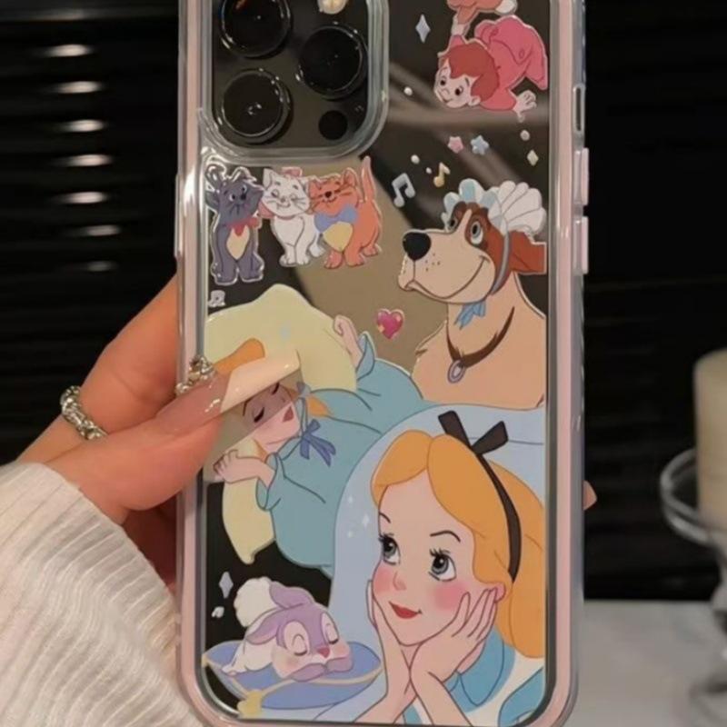 Cinderella Sleeping Beauty Colorful Mirror Suitable for Apple 16/15iphone13XR/MAX Huawei Mobile Phone Case