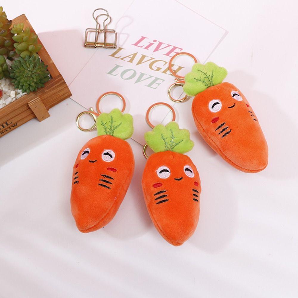 Pendant Cartoon Key Holder Carrot Plush Keychain Plush Carrot Keyring Vegetables Carrot Keychain