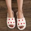 Winter Women Heart Slippers for Home Fur Furry House Slides Men Indoor Floor Soft Sandals Couples Comfortable Cute Flip Flops