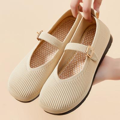 Spring New Women's Shoes, Shallow Mouth Breathable Flat Shoes, Soft Soled Shoes for Middle-aged and Elderly Mothers Women Shoes