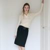 Elssibeui Soft Chevron Collar Knit_Cream