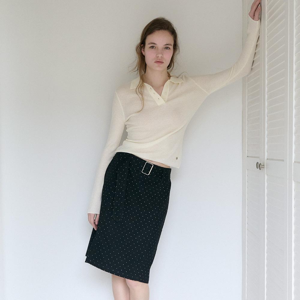 Elssibeui Soft Chevron Collar Knit_Cream