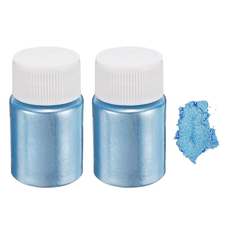 

uxcell set of 2 30g/1oz mica powder natural resin epoxy pigment cast resin car paint DIY arts & crafts sky blue
