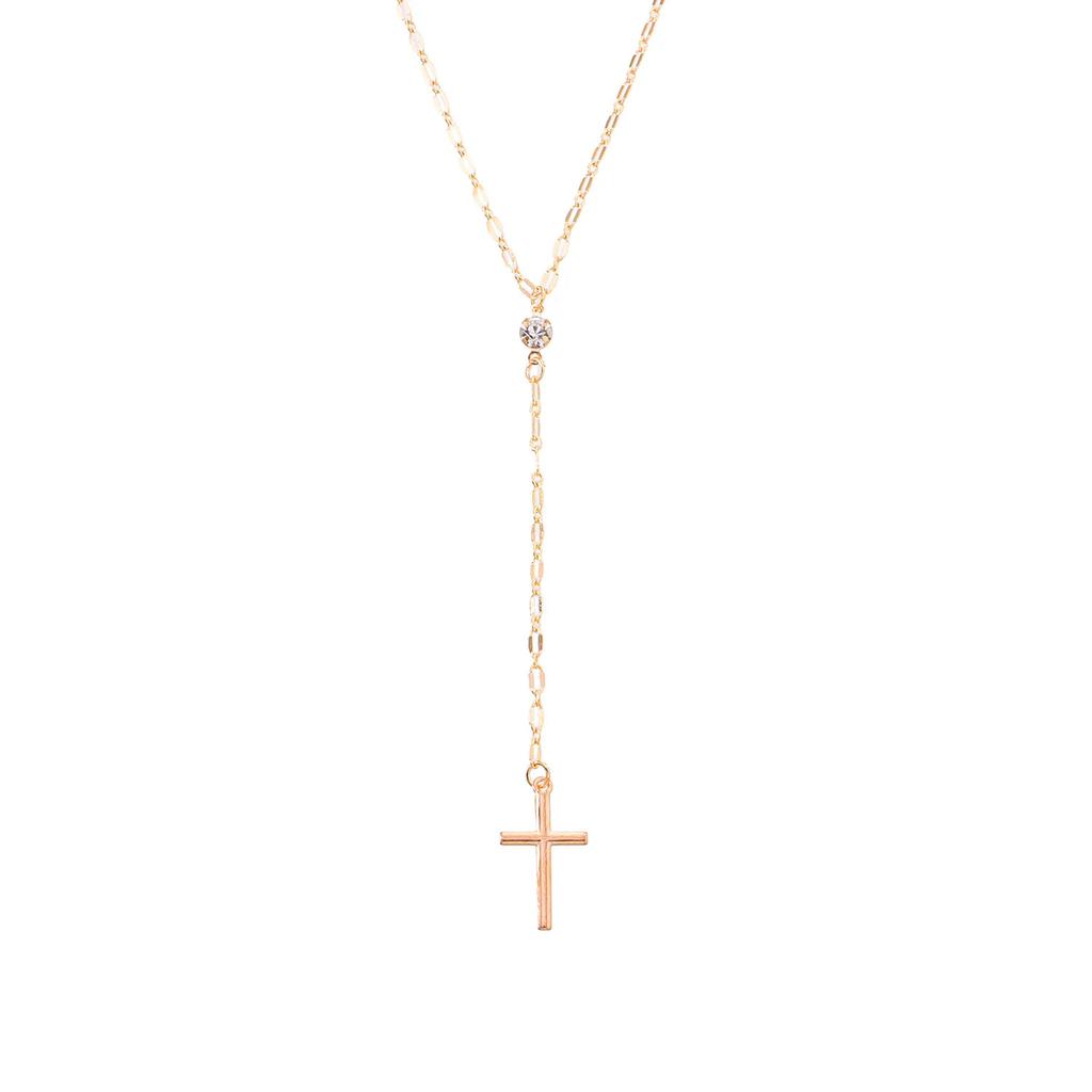 Simple Fashion Cross Long Pendant Necklaces for Women Girls Thin Clavicle Chain Choker Jewelry
