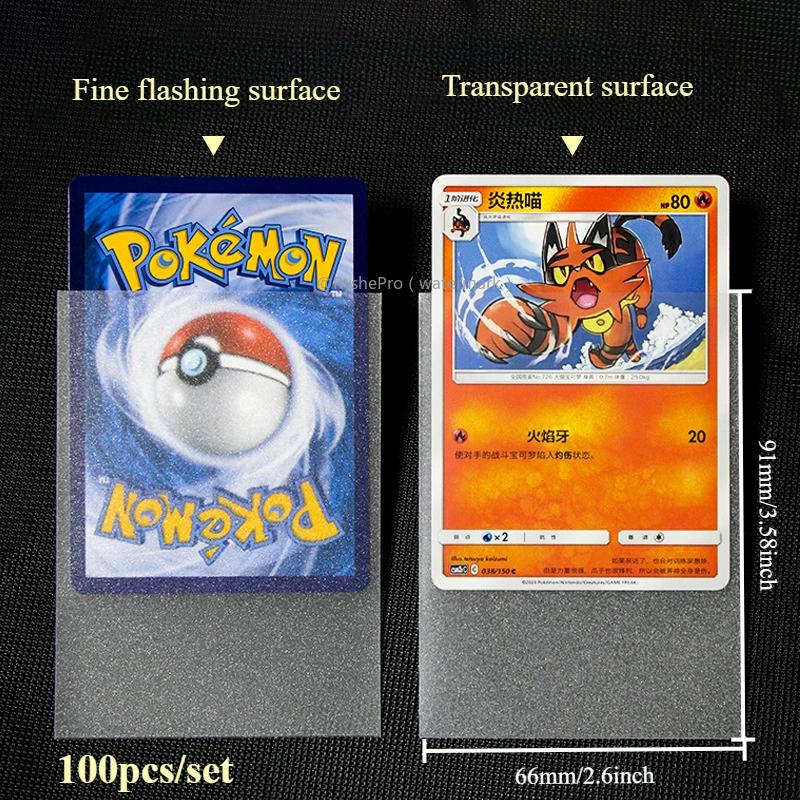100pcs Card Sleeves premium Card Protection Cover Fine Sand Flash Matte Outer Gall Card Sleeves for Pokemon Yugioh MTG TCG