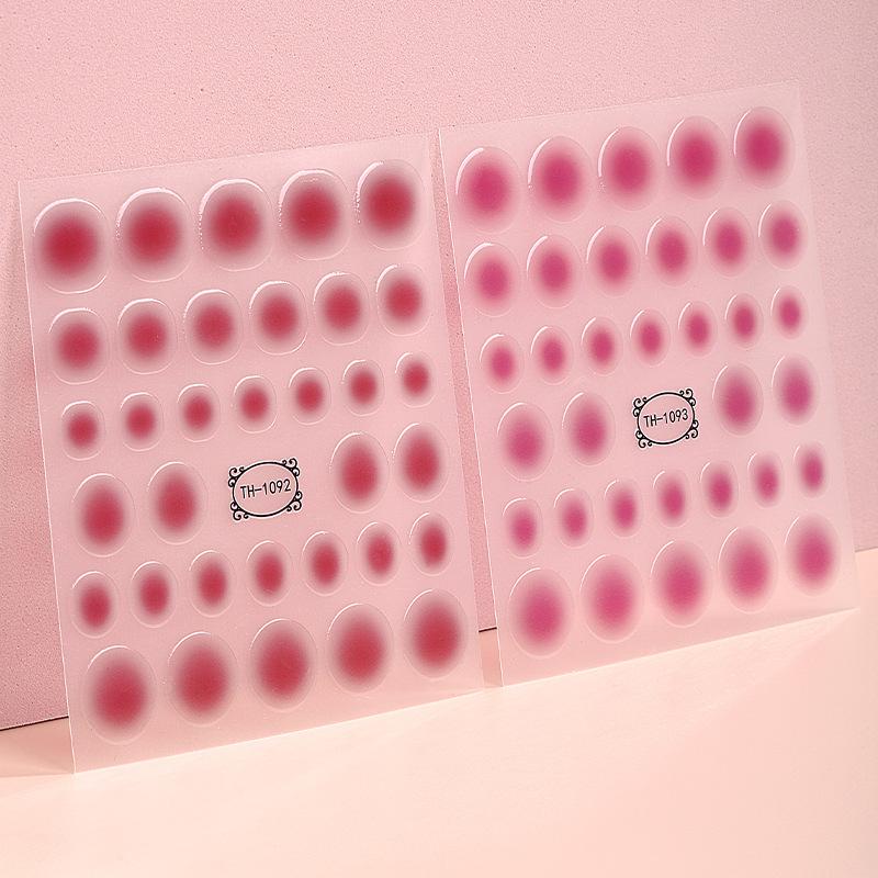 Blush Nail Art Sticker DIY Pink Polka Dot Nail Art Decal Nail Accessories