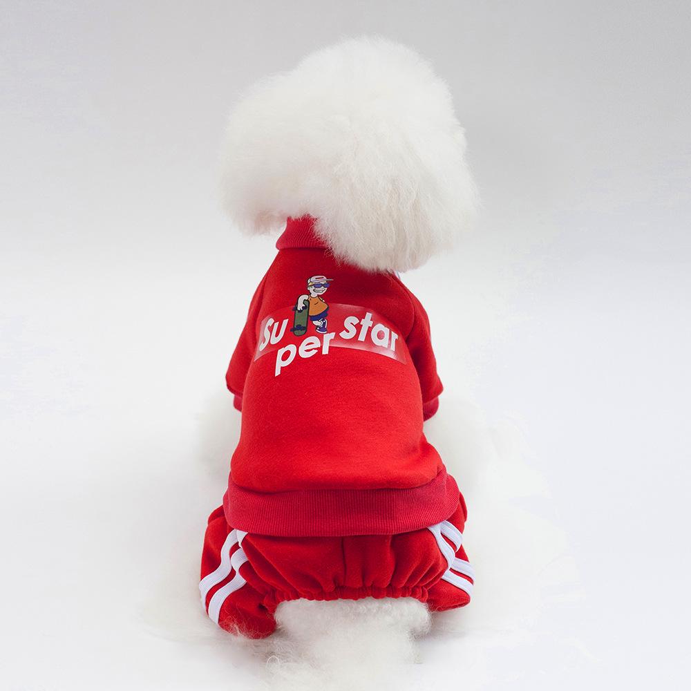 Haustierkleidung: Vierbeiniges Fleece-Sweatshirt für Hunde – Herbst/Winter Skateboard-Stil