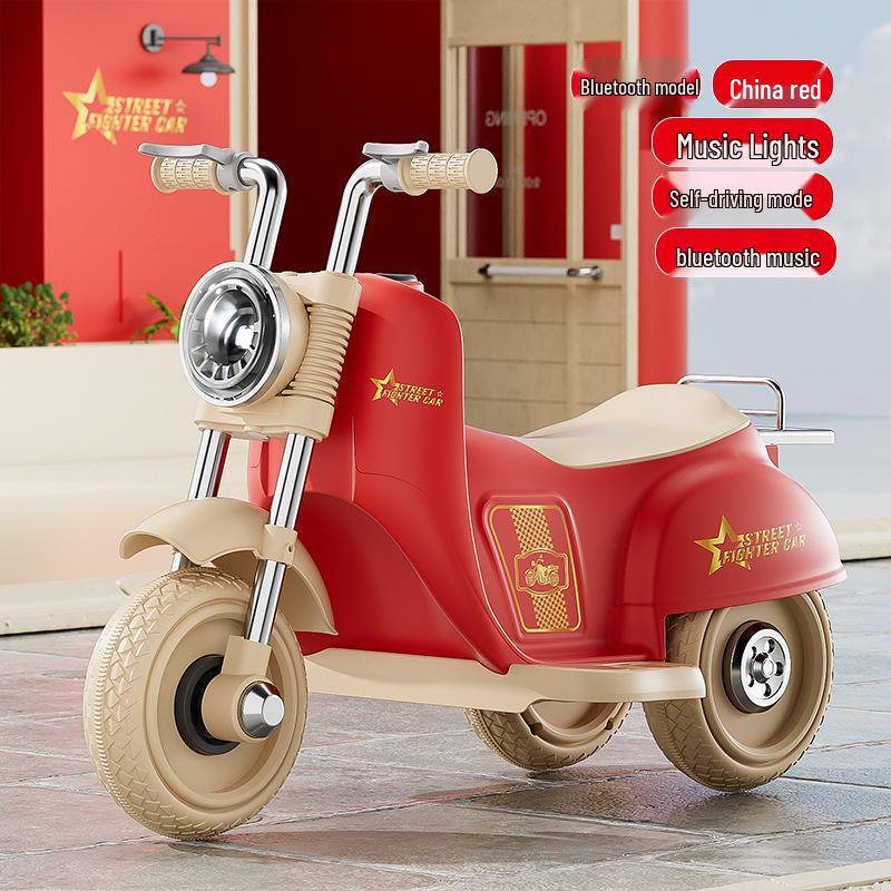 Rechargeable Kids' Electric Tricycle - Remote Control Ride-On Motorcycle for Boys & Girls.