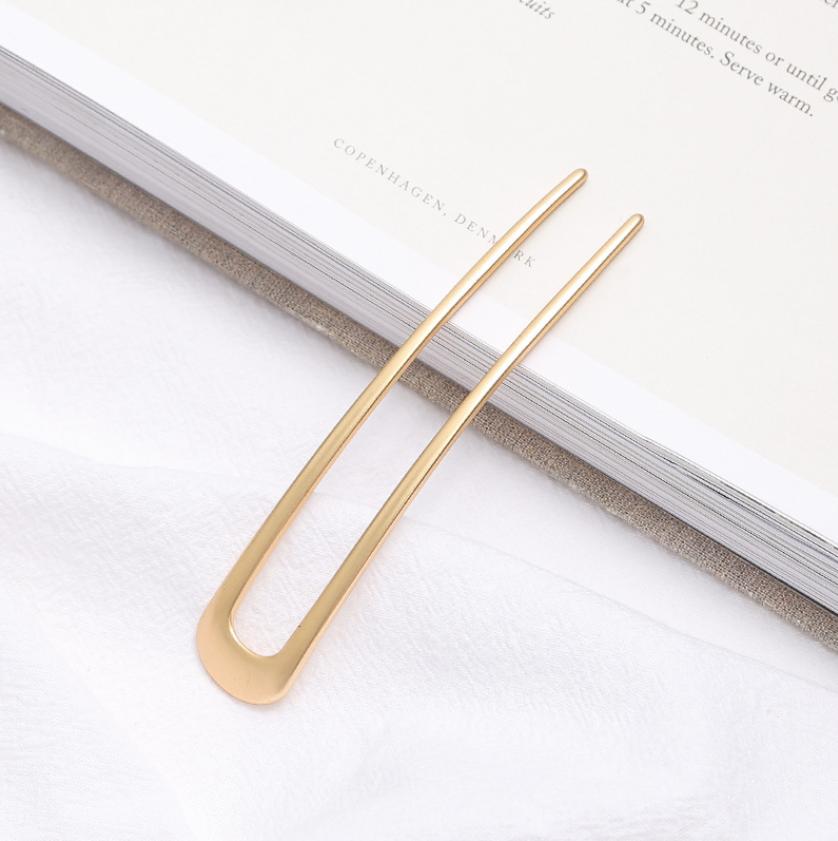 Simple U Shape Hairpins for Women Girls Hair Sticks Bride Hair Styling Accessories Sliver Gold Color Metal Barrettes Bun