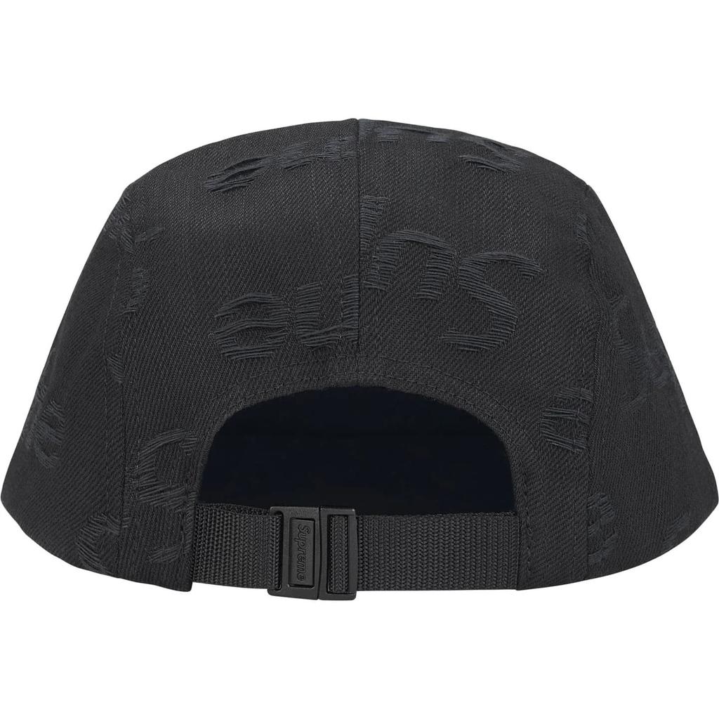 Supreme Jacquard Logos Denim Camp Cap Black